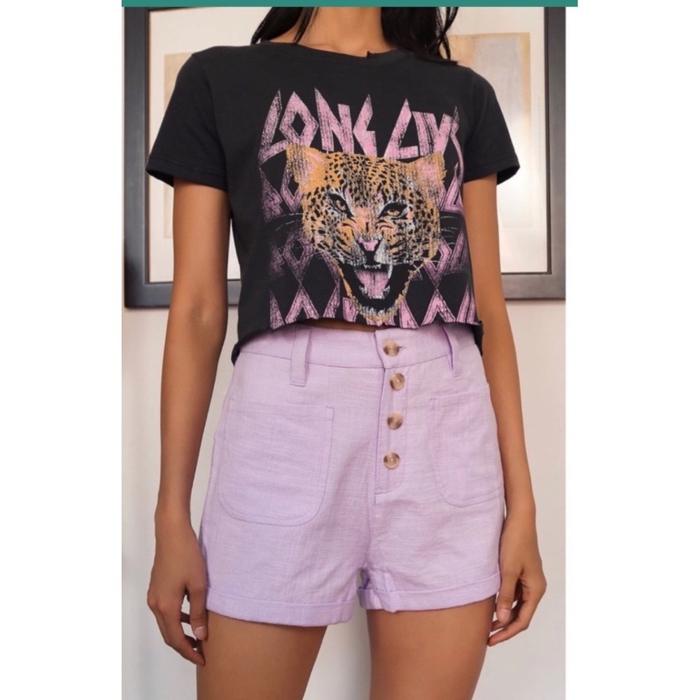Billabong Leave Rad Lavender Faux Button-Front Shorts Purple J2712BLE Size 25